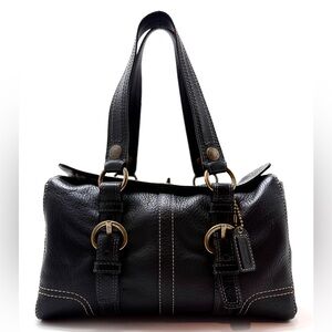 Coach Chelsea Flap Bag Rare 10953 Black Leather Turnlock Vintage 2007